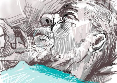 Mobile drawing of father