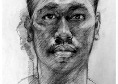 Self portrait charcoal portait