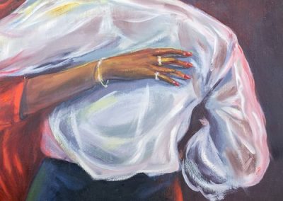 Couple embraced in a dance