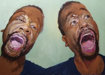 Art as a Healer depicted here as Challenged Faces conveys the inner turmoil seeking answers