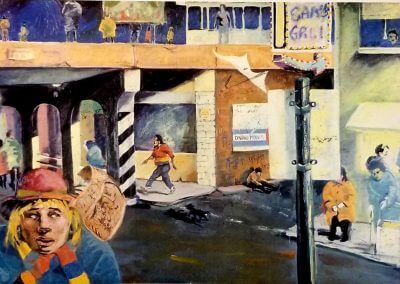 Chicago Winter and wind at Bryn Mar Elevated subway scene